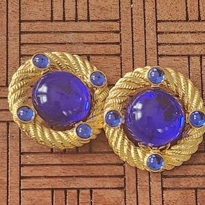 Vintage Park Lane Round Rope Design Crystal Earrings